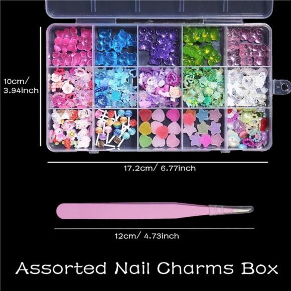 3D Bear Candy Nail Charms, Assorted Color - Picture 3 of 7